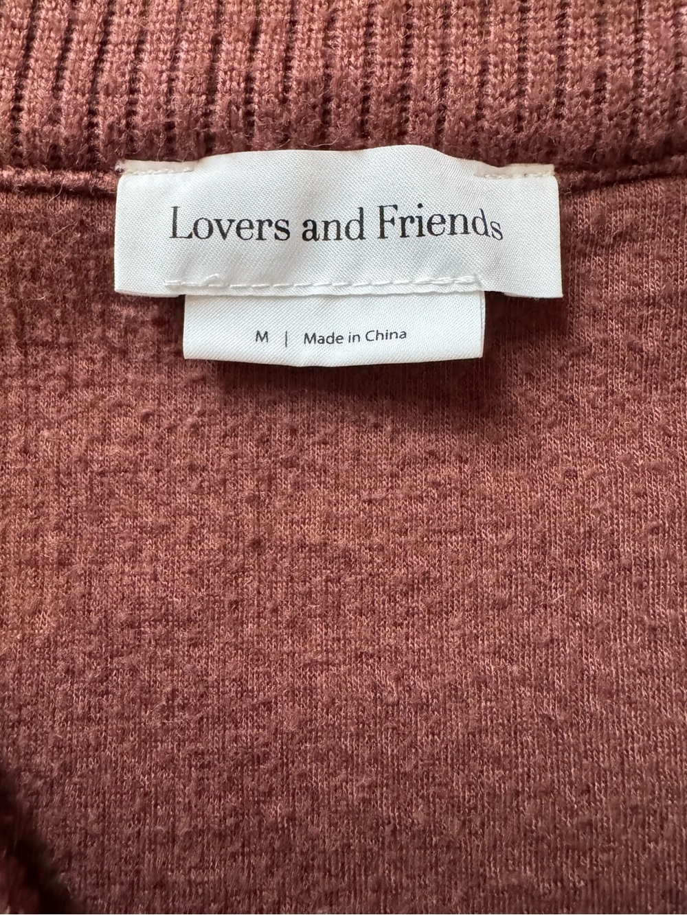 Lovers + Friends Revolve Cropped Ribbed Cardigan Brown V-Neck Size Medium - Picture 4 of 6